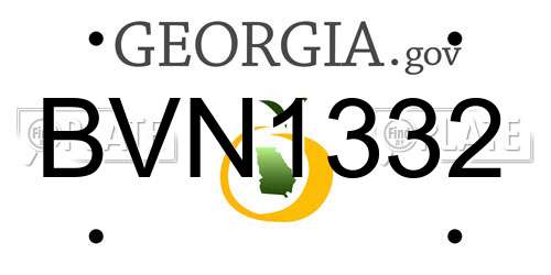 BVN1332 Georgia License Plate