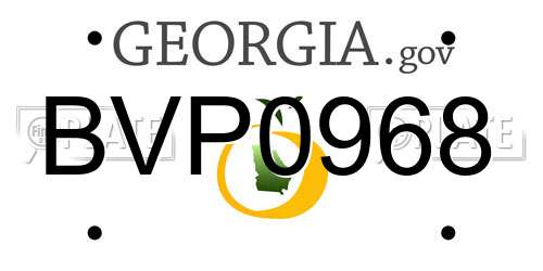BVP0968 Georgia License Plate