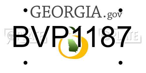 BVP1187 Georgia License Plate