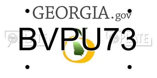 BVPU73 Georgia License Plate