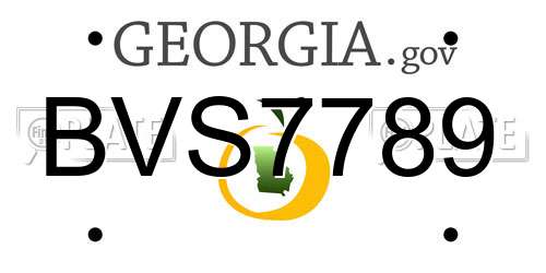 BVS7789 Georgia License Plate