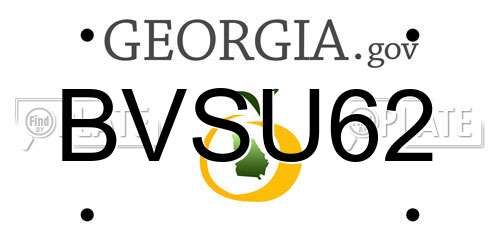 BVSU62 Georgia License Plate