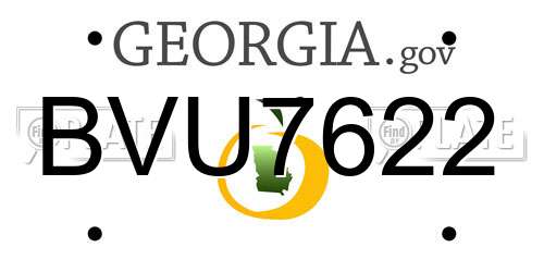 BVU7622 Georgia License Plate