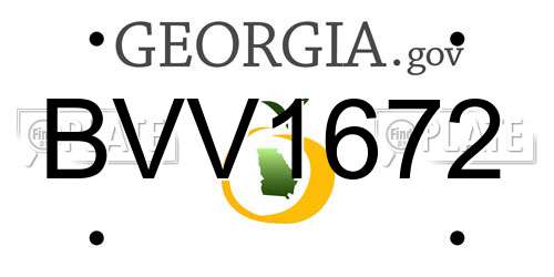 BVV1672 Georgia License Plate