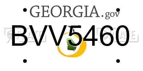 BVV5460 Georgia License Plate