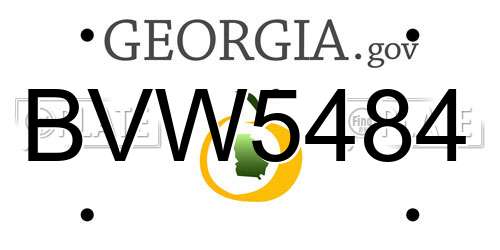 BVW5484 Georgia License Plate