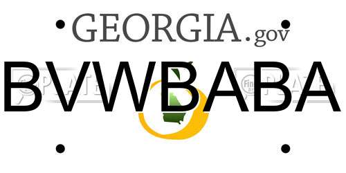 BVWBABA Georgia License Plate
