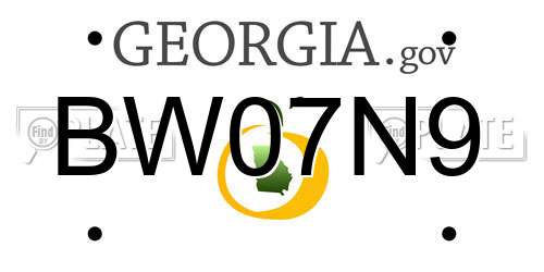 BW07N9 Georgia License Plate