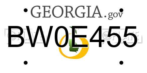 BW0E455 Georgia License Plate