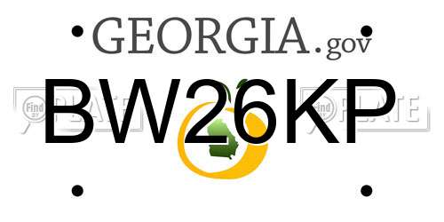 BW26KP Georgia License Plate