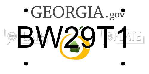BW29T1 Georgia License Plate