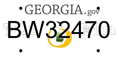BW32470 Georgia License Plate
