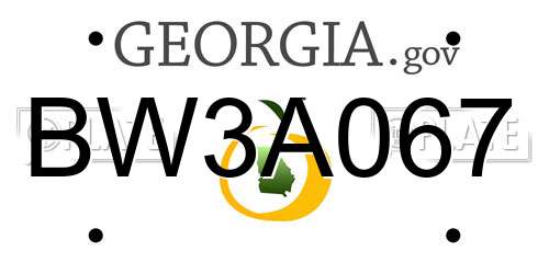 BW3A067 Georgia License Plate