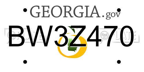 BW3Z470 Georgia License Plate