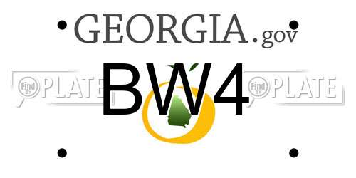 BW4 Georgia License Plate