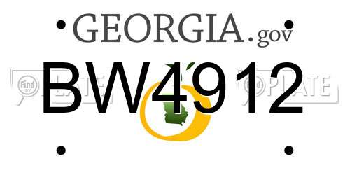 BW4912 Georgia License Plate