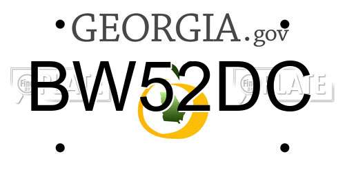 BW52DC Georgia License Plate