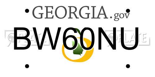 BW60NU Georgia License Plate