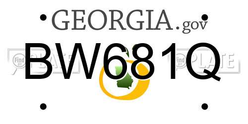 BW681Q Georgia License Plate