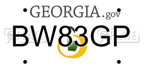 BW83GP Georgia License Plate