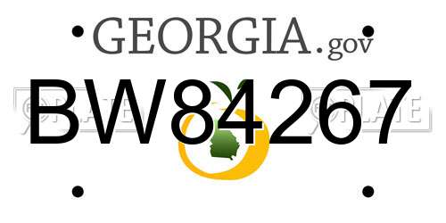 BW84267 Georgia License Plate