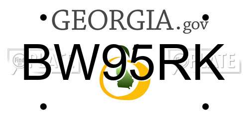 BW95RK Georgia License Plate