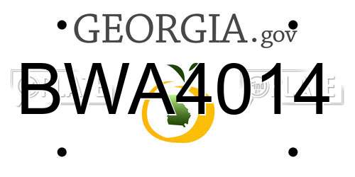 BWA4014 Georgia License Plate