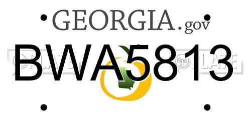 BWA5813 Georgia License Plate