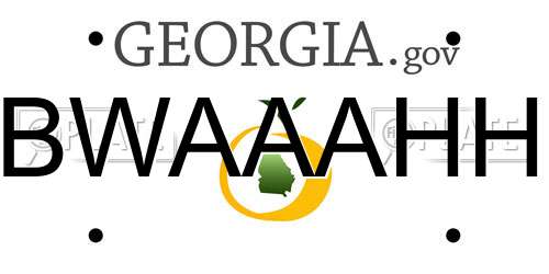 BWAAAHH Georgia License Plate