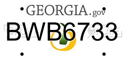 BWB6733 Georgia License Plate