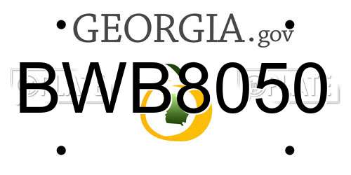 BWB8050 Georgia License Plate