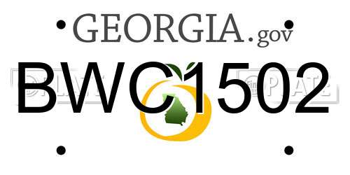 BWC1502 Georgia License Plate
