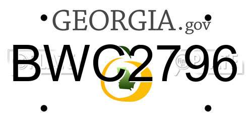 BWC2796 Georgia License Plate