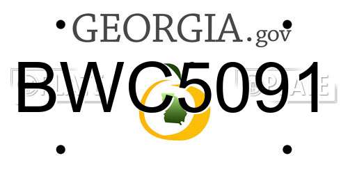 BWC5091 Georgia License Plate