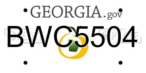 BWC5504 Georgia License Plate