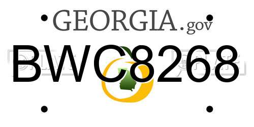 BWC8268 Georgia License Plate