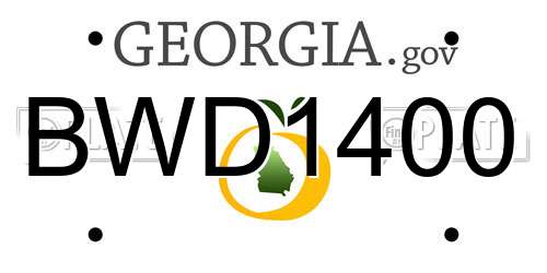 BWD1400 Georgia License Plate