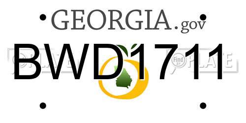 BWD1711 Georgia License Plate