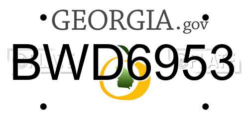 BWD6953 Georgia License Plate