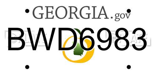 BWD6983 Georgia License Plate