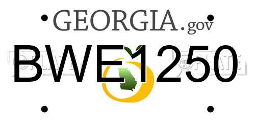 BWE1250 Georgia License Plate