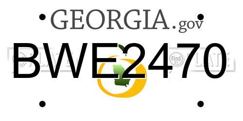 BWE2470 Georgia License Plate