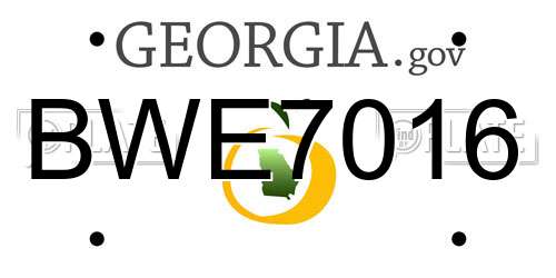 BWE7016 Georgia License Plate