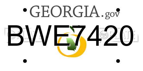BWE7420 Georgia License Plate