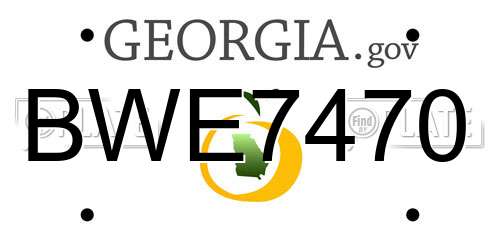 BWE7470 Georgia License Plate