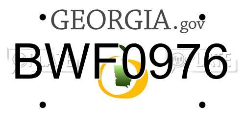 BWF0976 Georgia License Plate