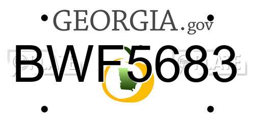BWF5683 Georgia License Plate