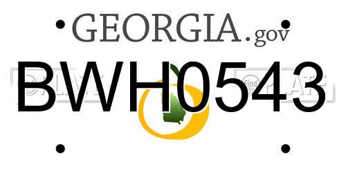BWH0543 Georgia License Plate