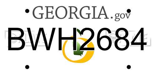 BWH2684 Georgia License Plate