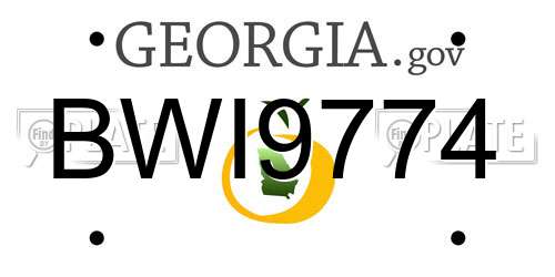 BWI9774 Georgia License Plate